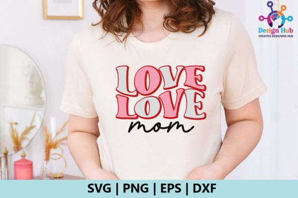 Love Mom Retro SVG Graphics for Crafts and Branding