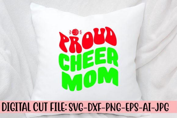 Proud Cheer Mom Retro SVG Graphics for Crafts